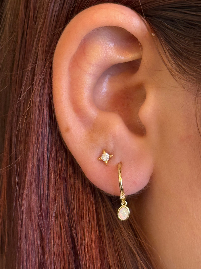 Sparkling Star Screw-back Stud Earrings