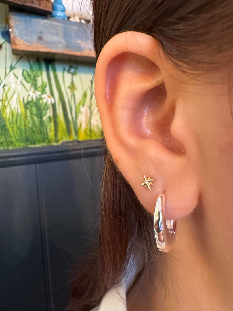 Hammered Huggie Earrings