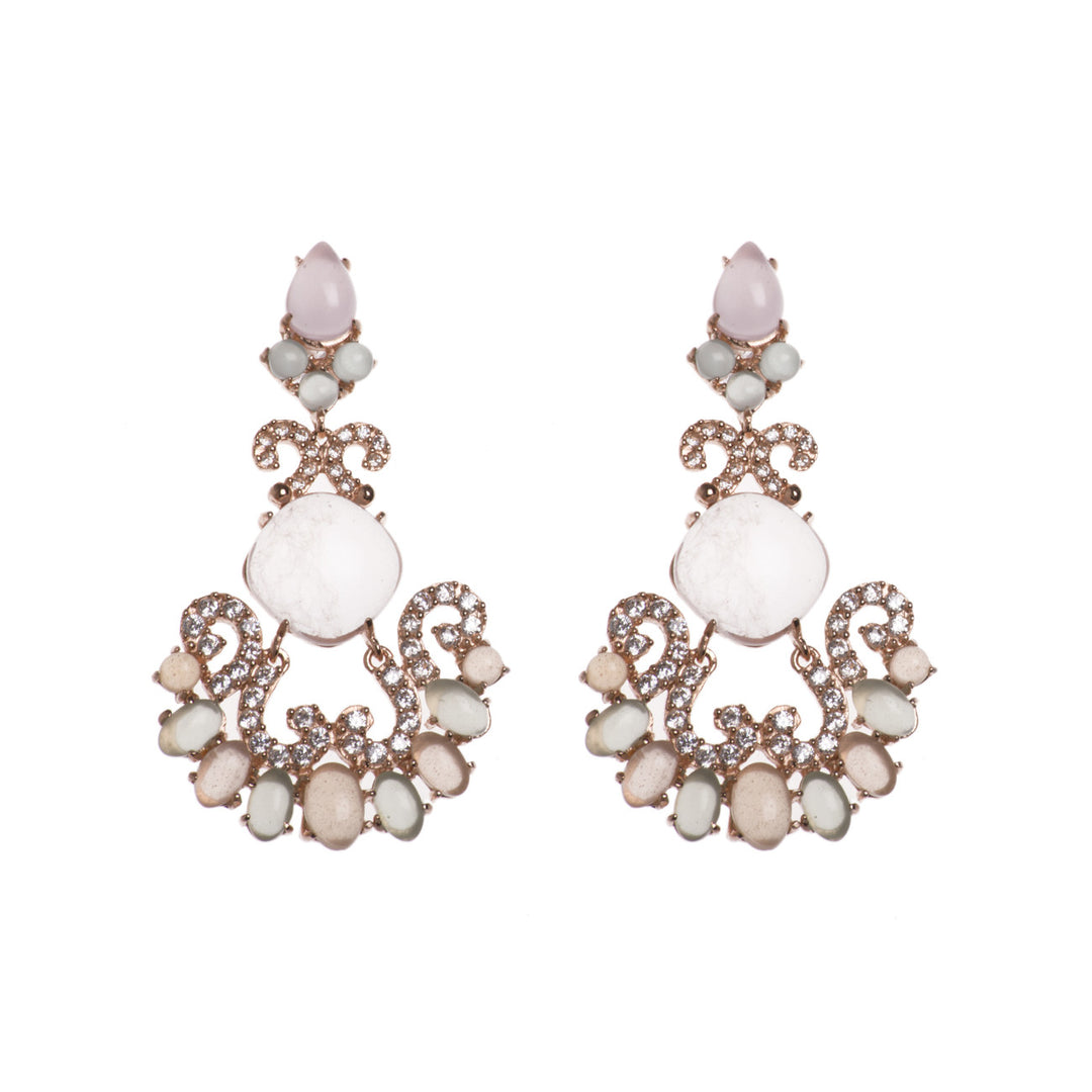 Milky Quartz Chandelier Earrings