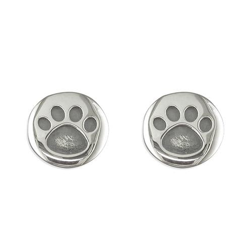 Round Paw Prints Stud Earrings