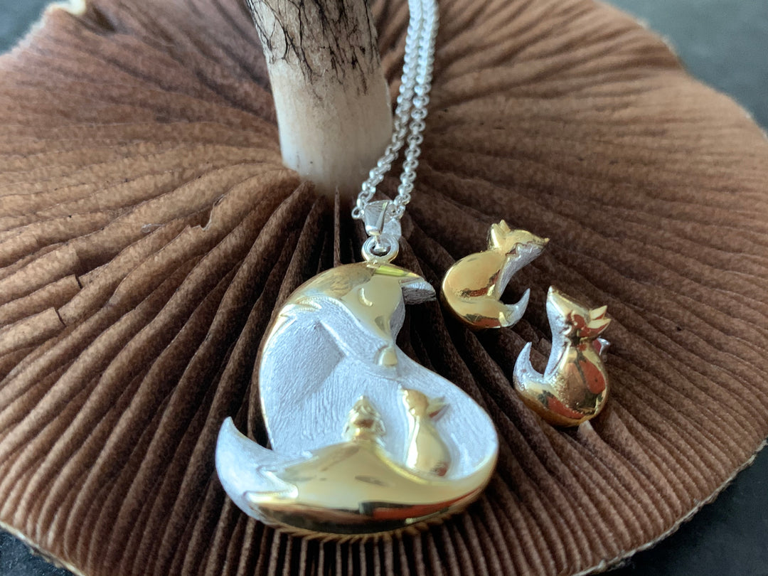 Fox and Cubs Pendant