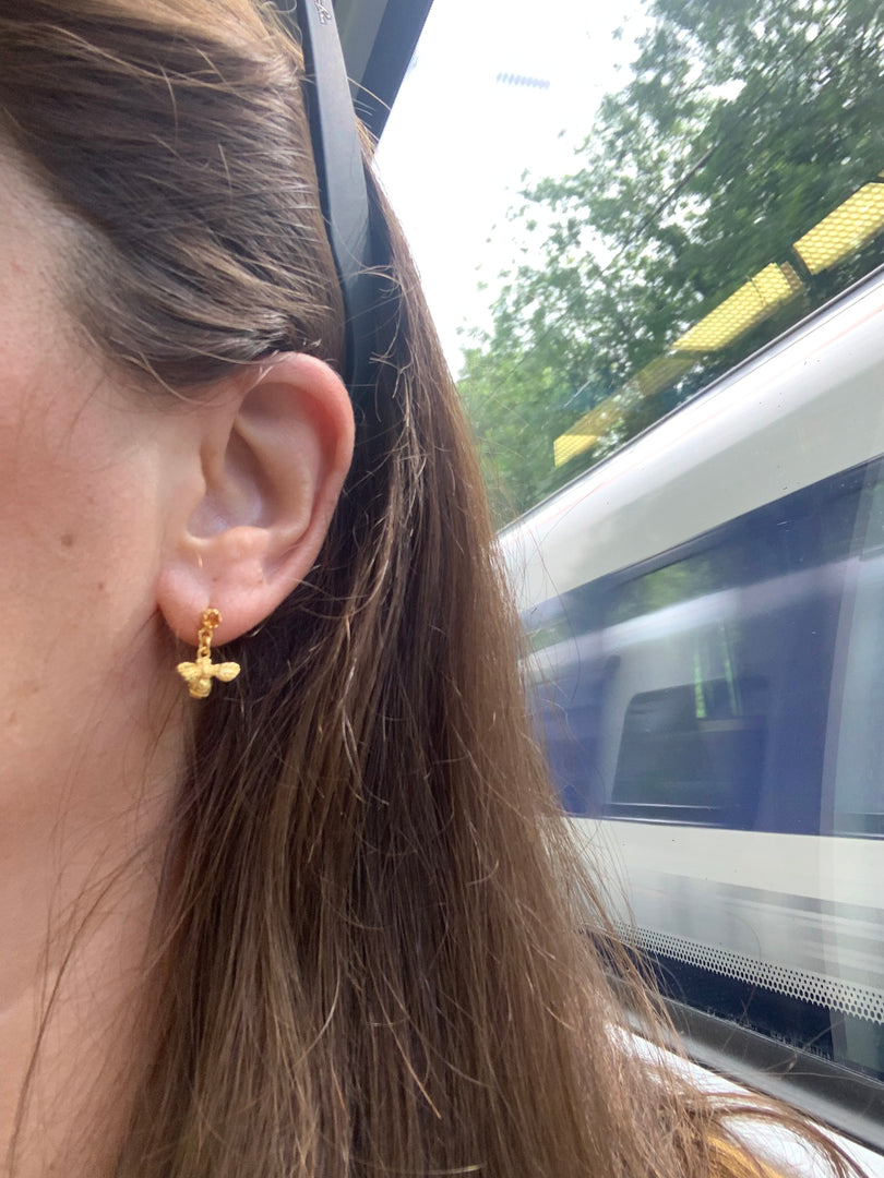 Bee with Citrine Earrings
