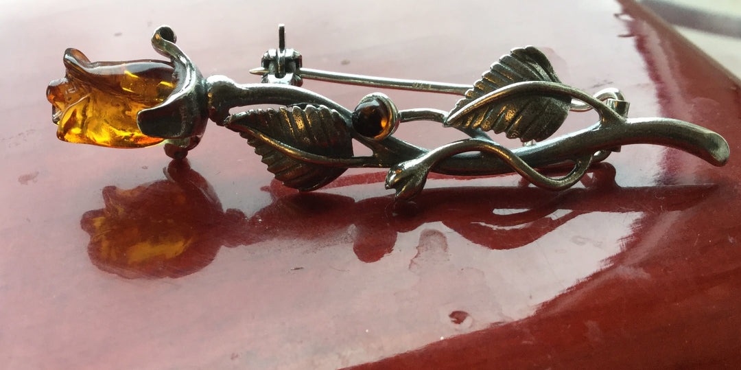 Amber Rose Brooch