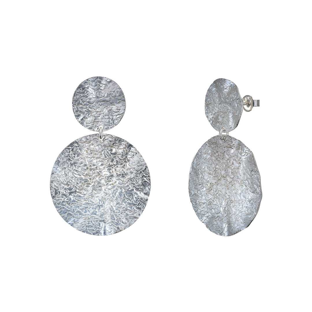 Hammered Coin Drop Earrings