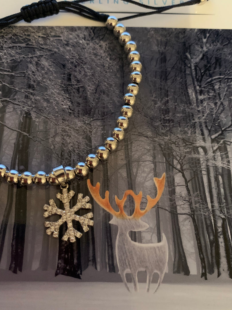 Beaded Bracelet with Snowflake Charm