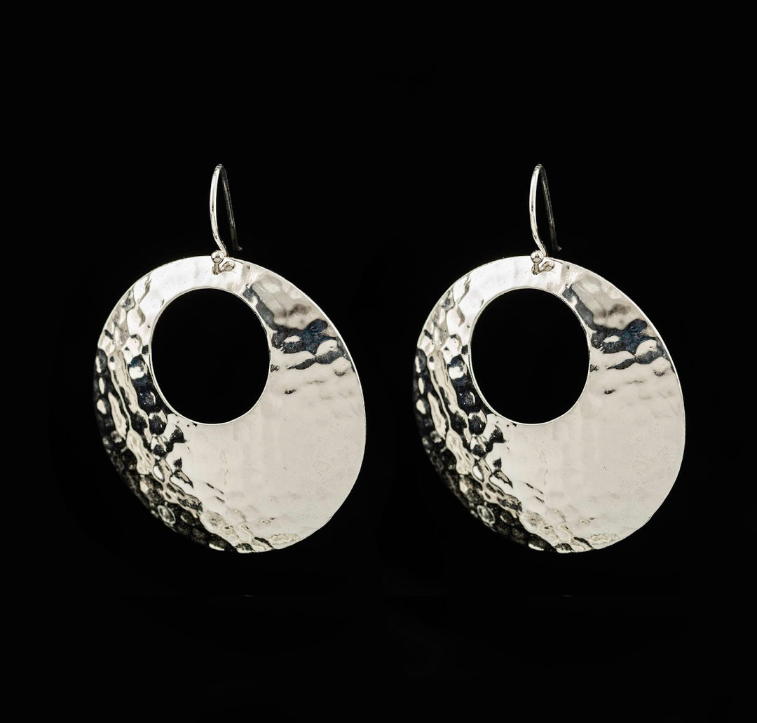 Hammered Statement Drop Earrings