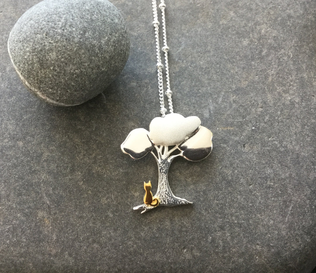 Cat Under The Tree Pendant