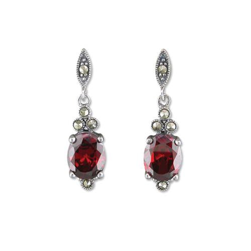 Garnet Art Nouveau Earrings