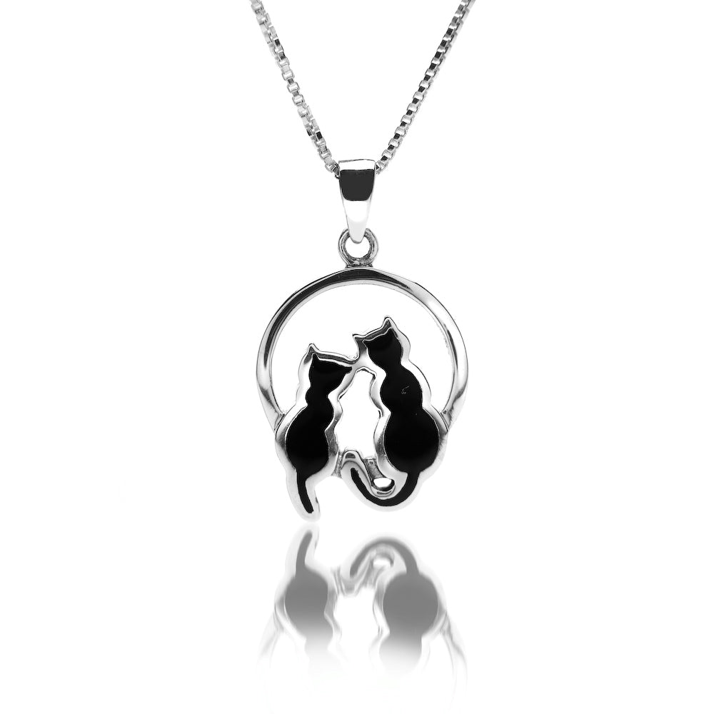 Cats and Moon Pendant