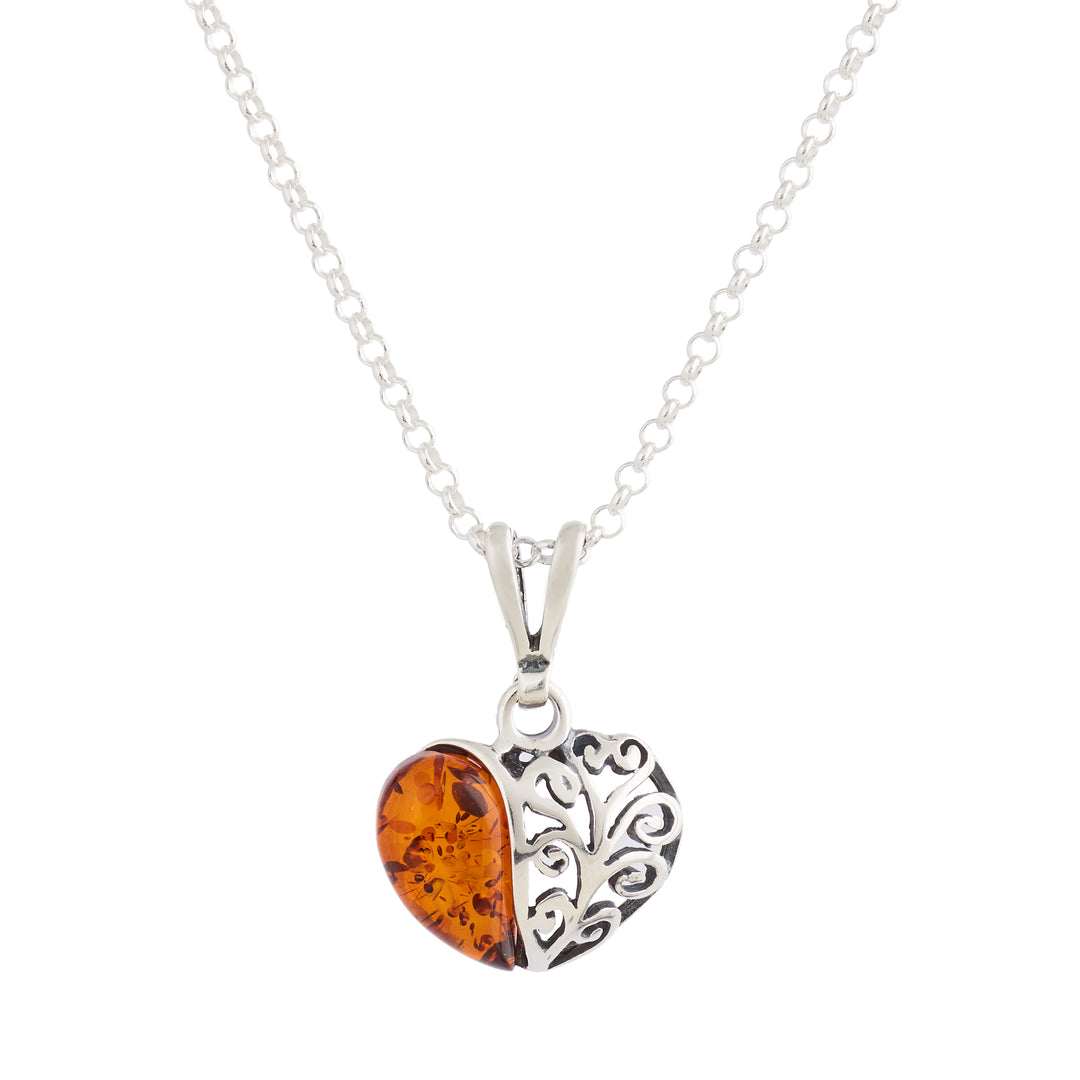 Amber Heart Earrings