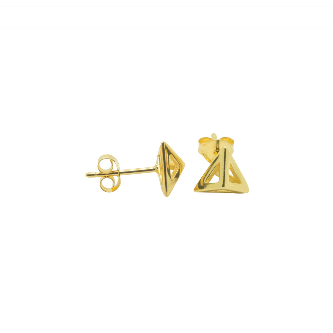 Triangular Pyramid Stud Earrings