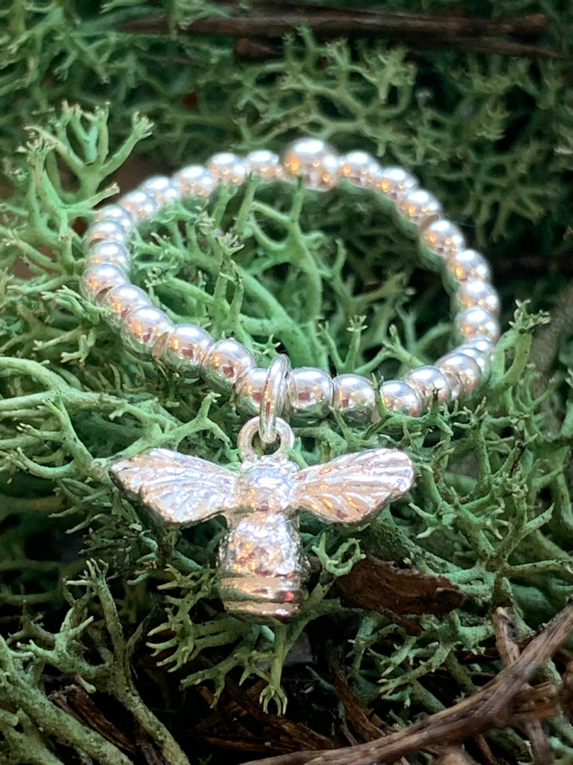 Bee Beaded Stretch Ring