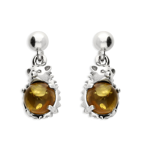 Amber Hedgehog Earrings