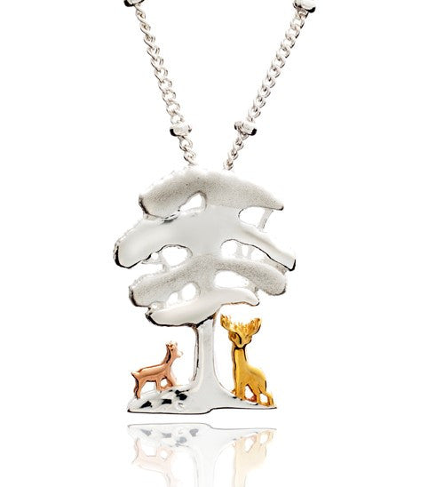 Roe Deer Under an Elm Tree Pendant