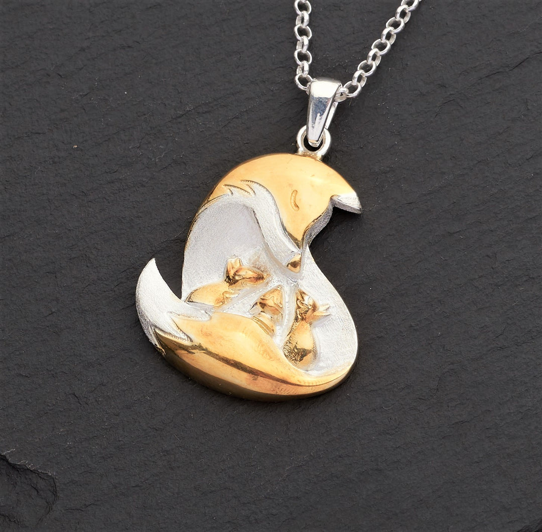 Fox and Cubs Pendant