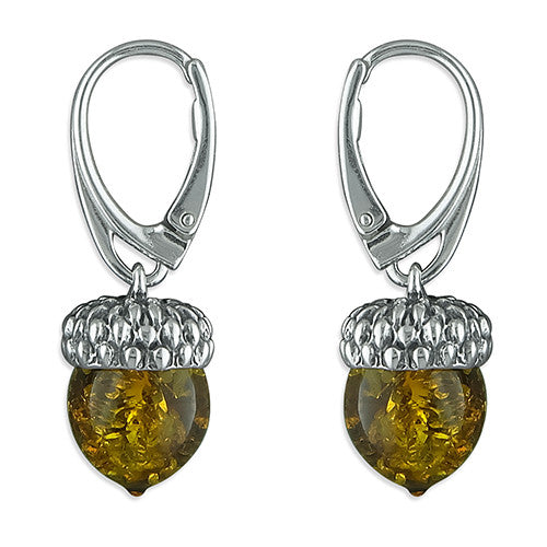 Amber Acorn Earrings
