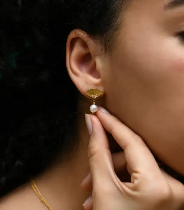 Gold Vermeil Pearl Earrings