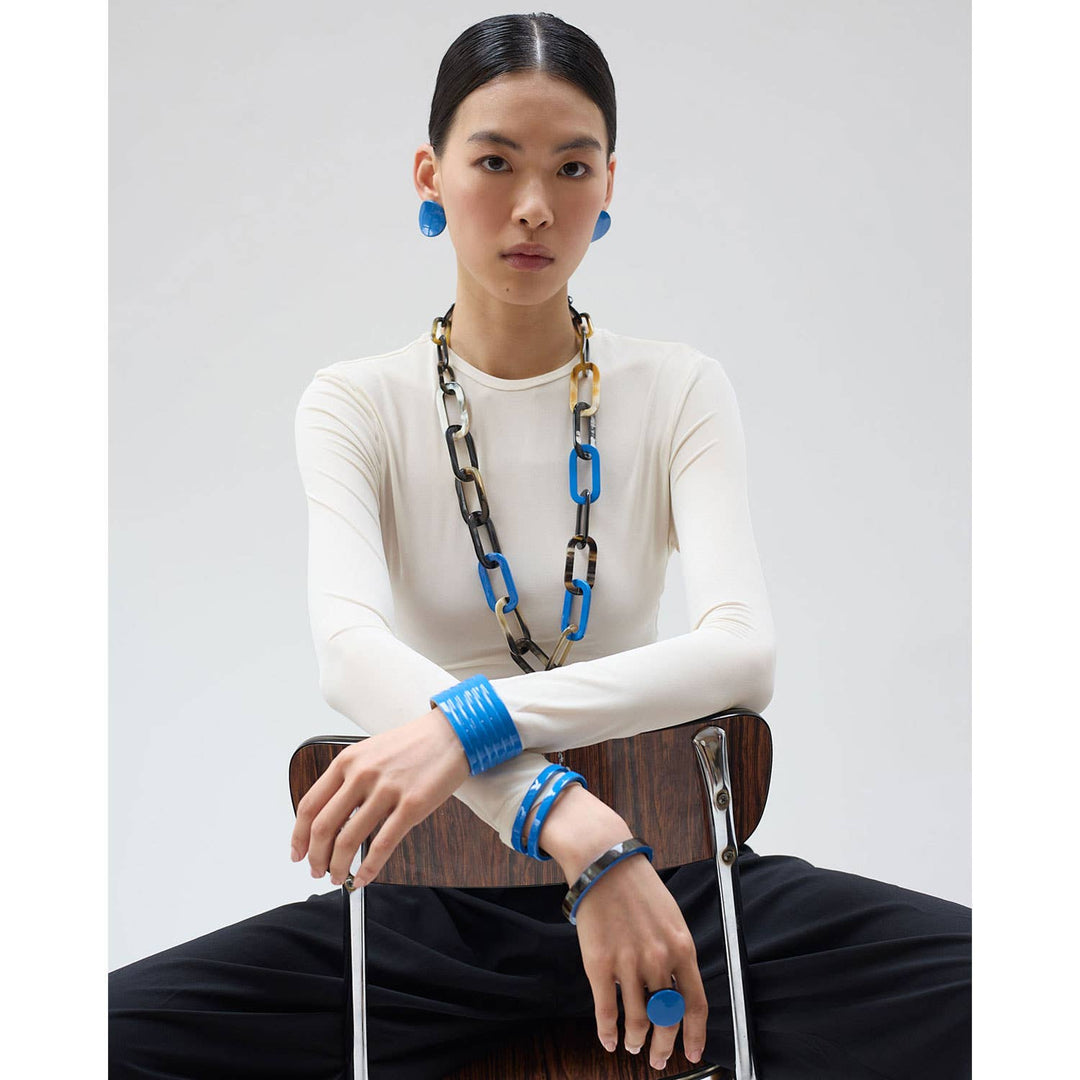Bright blue Horn summer jewellery Cuff Bracelet for Women