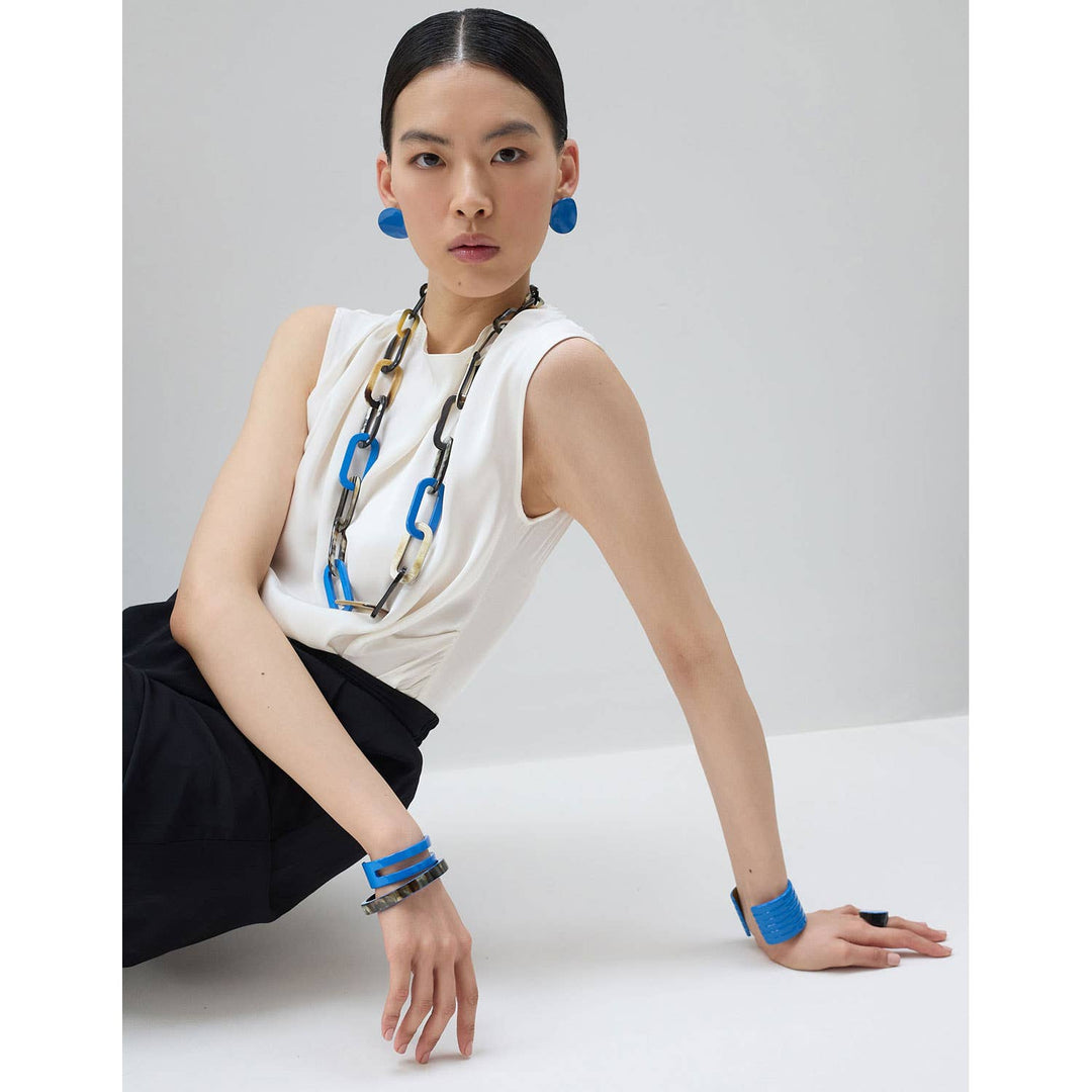 Bright blue Horn summer jewellery Cuff Bracelet for Women