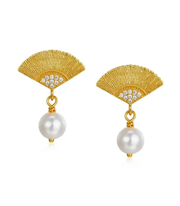 Gold Vermeil Pearl Earrings