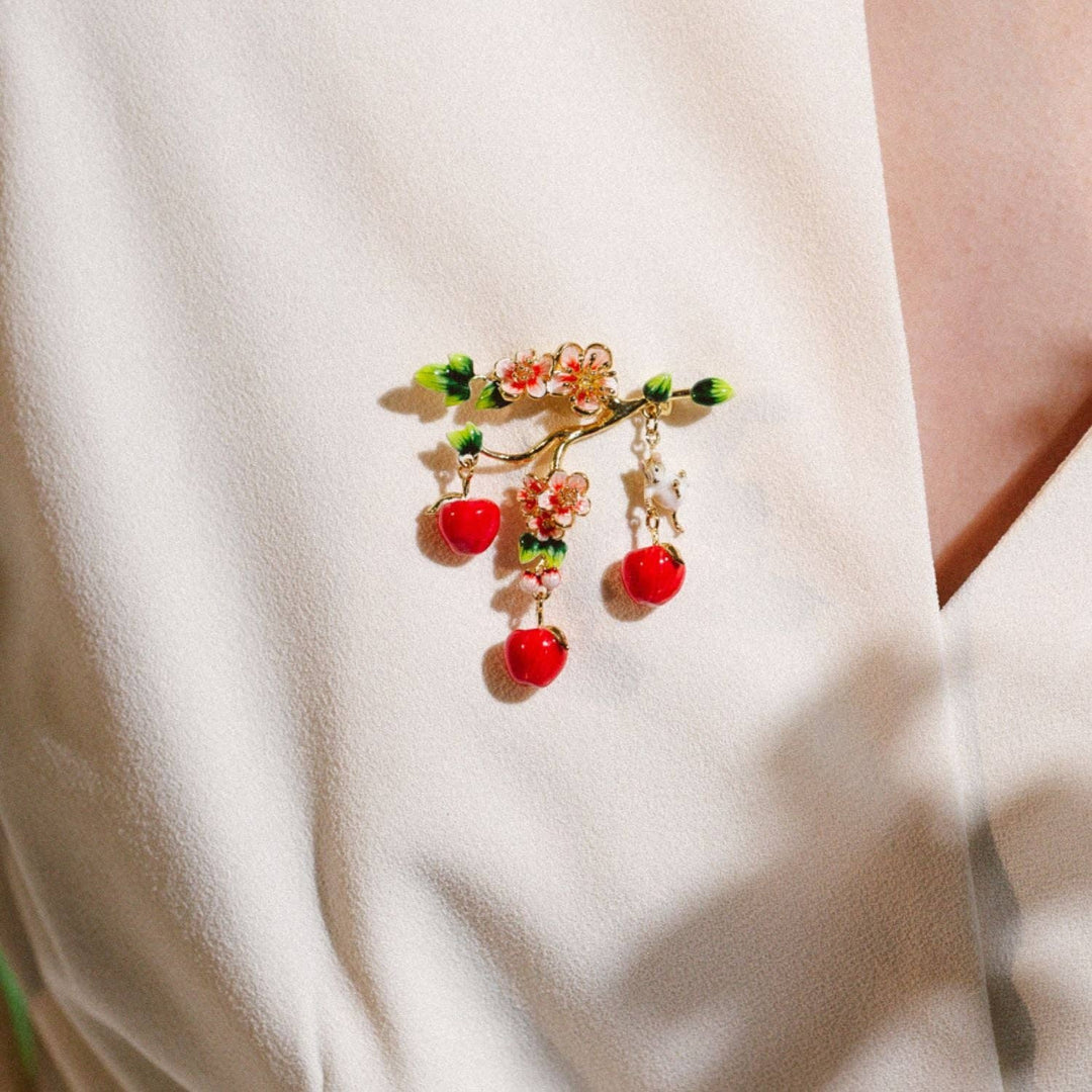 Apple & Mouse Blossom Brooch