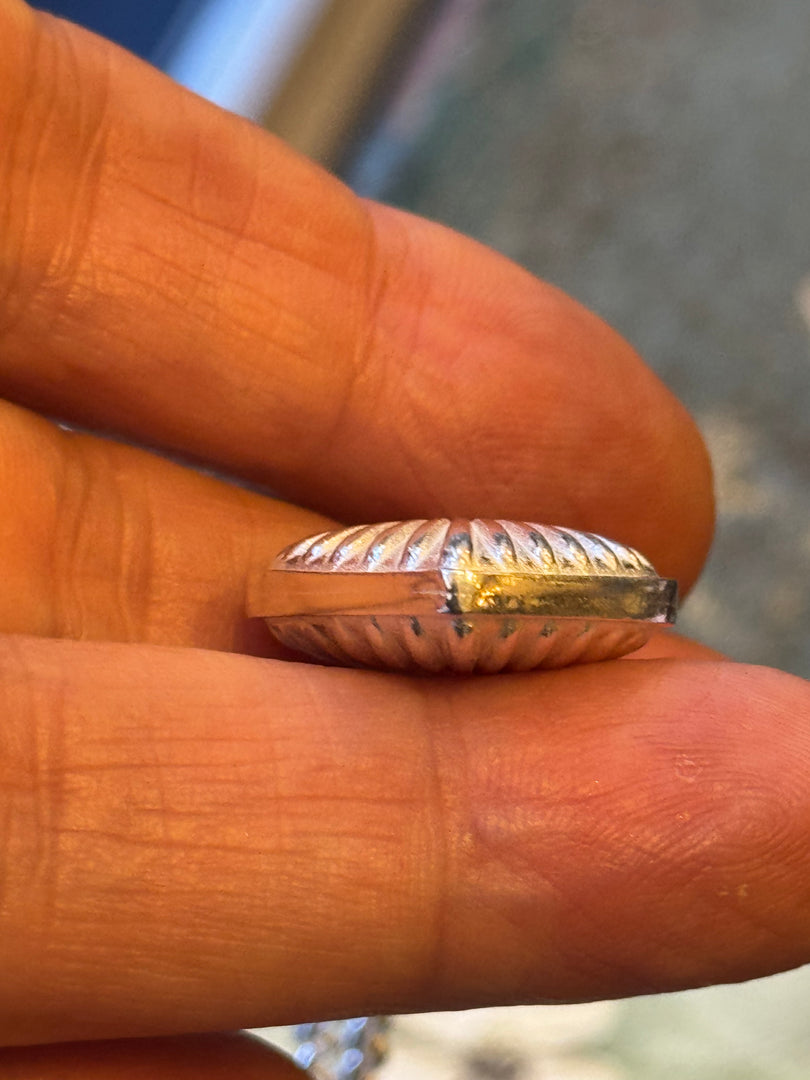 Puffed Heart Charm Necklace