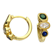 Three Colour Huggie Earrings