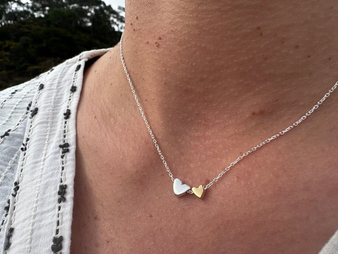 Double Heart Pendant (14k Gold)