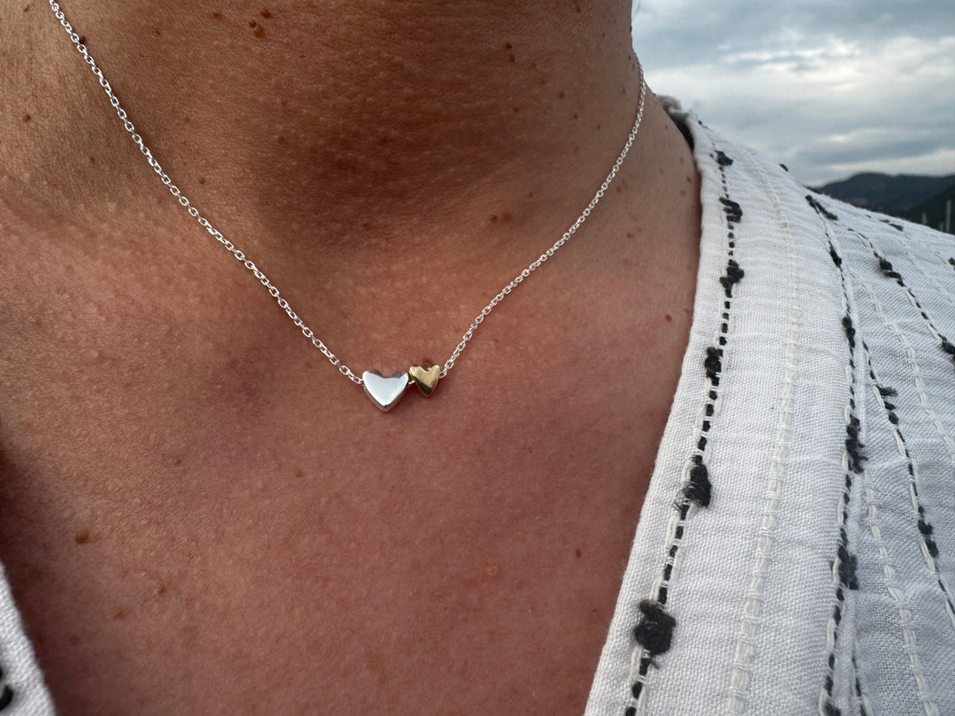 Double Heart Pendant (14k Gold)
