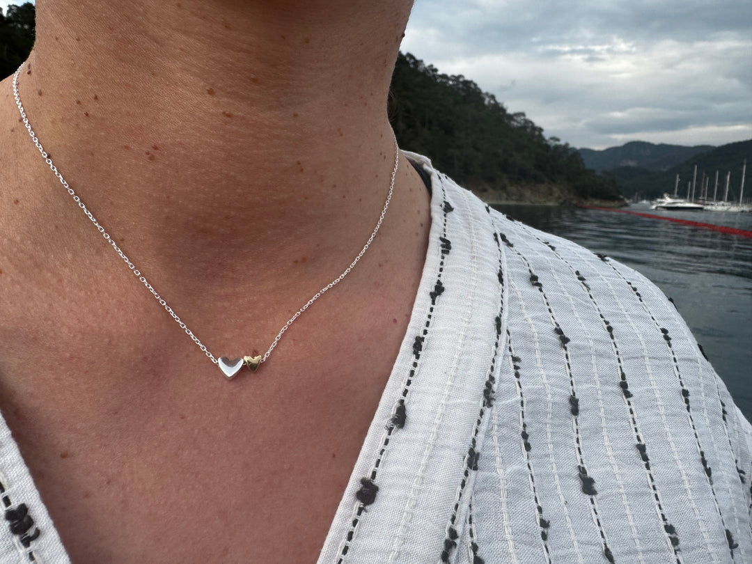 Double Heart Pendant (14k Gold)