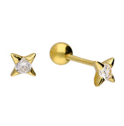 Sparkling Star Screw-back Stud Earrings