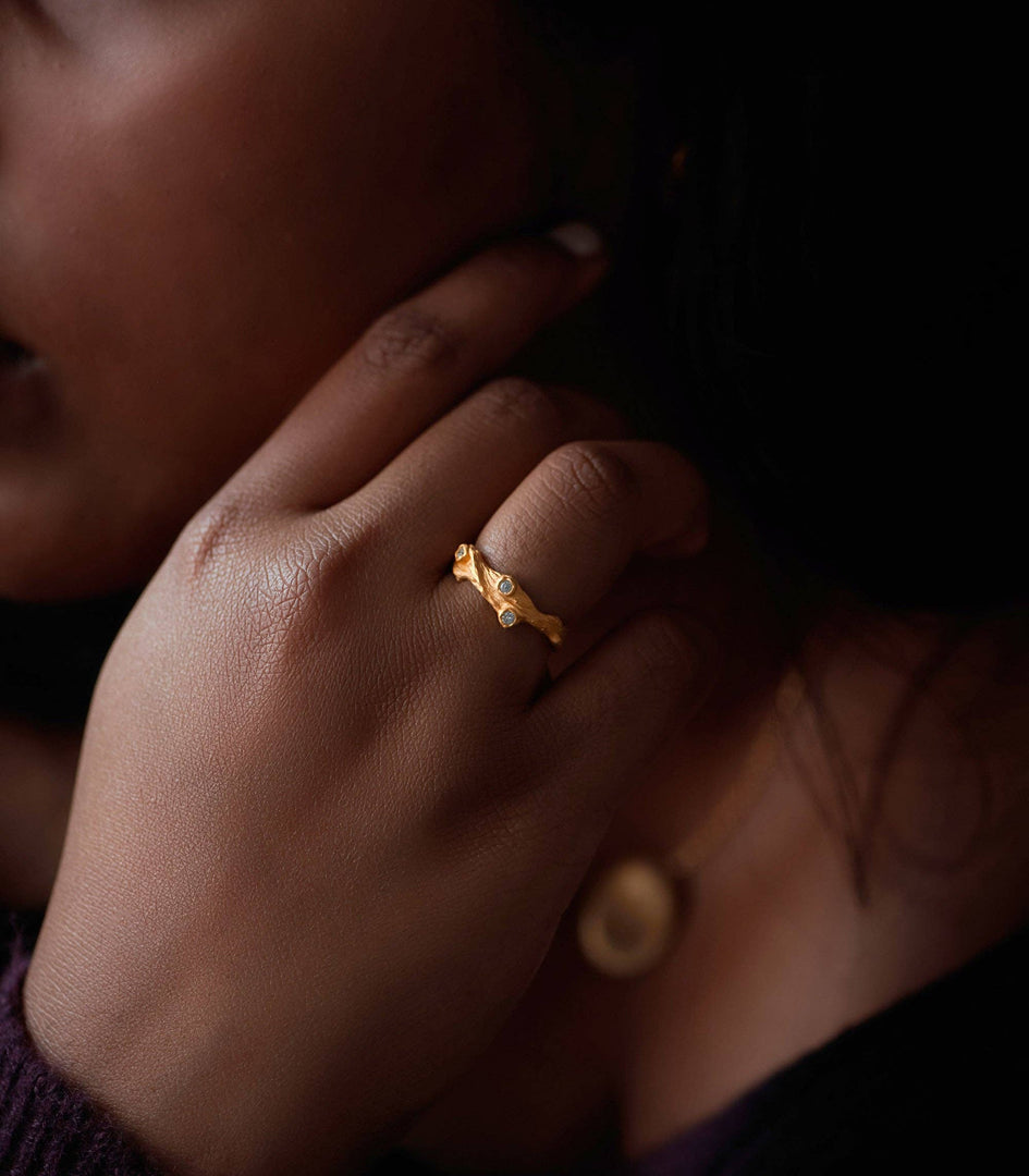 Esk Sterling Silver Gold Vermeil Ring