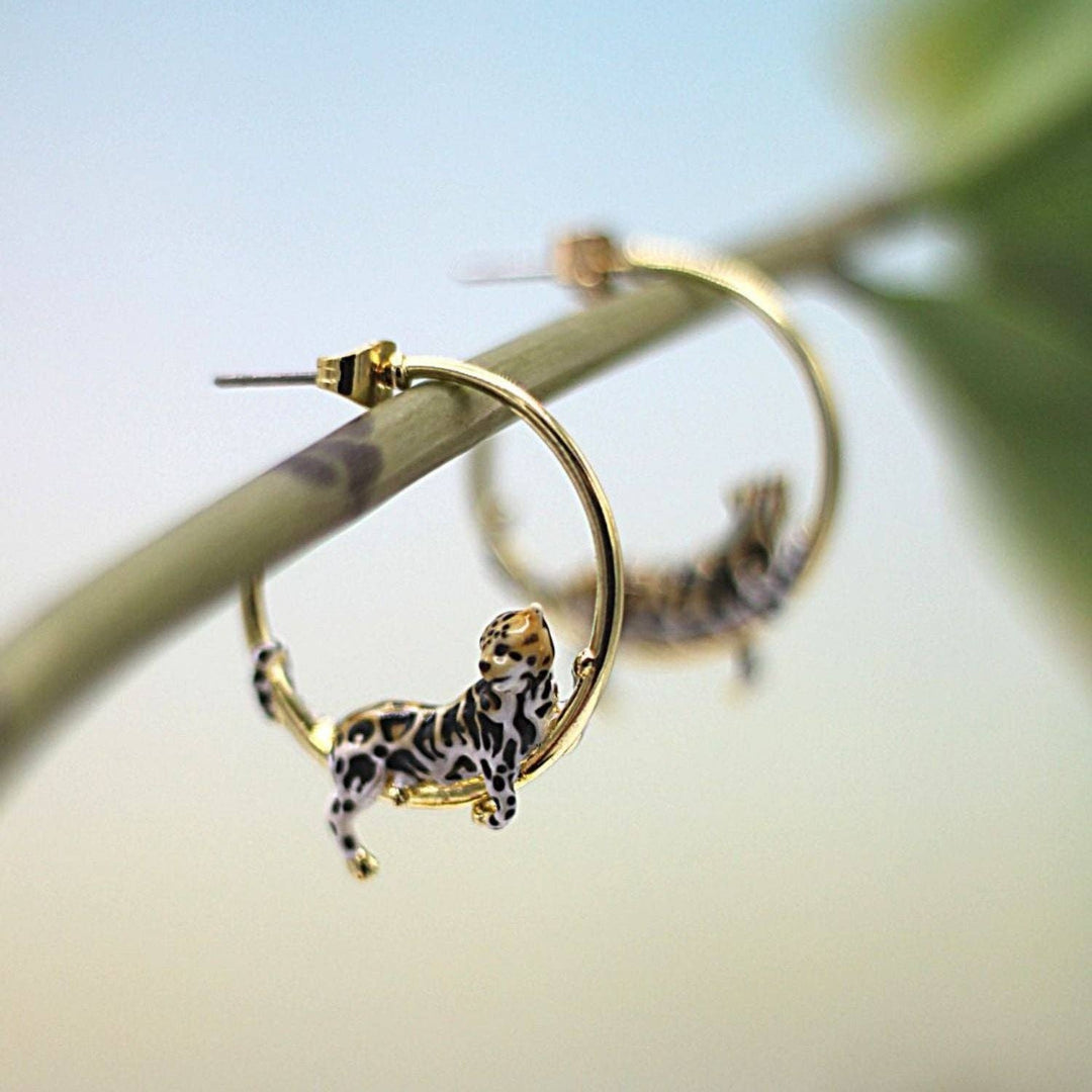 Clouded Leopard Hoops