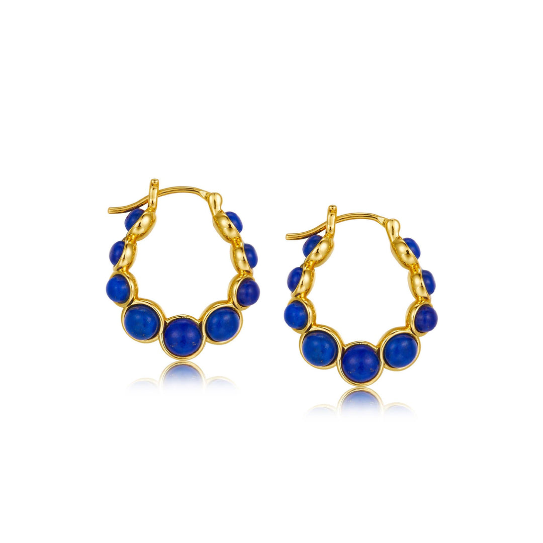 Nile Blue Lapis Hoop Earrings