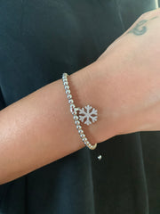 Beaded Bracelet with Snowflake Charm