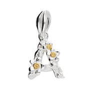 Floral Initial Letter Charm