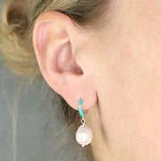 Turquoise pearl earrings