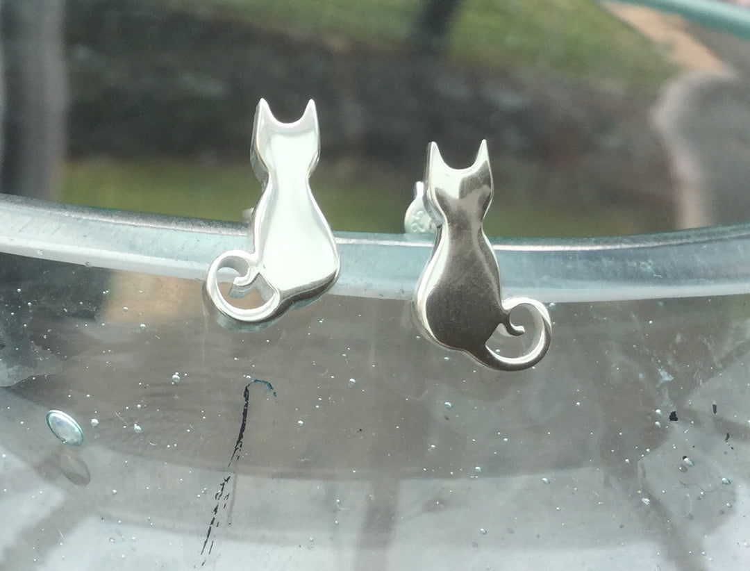 Cat Stud Earrings