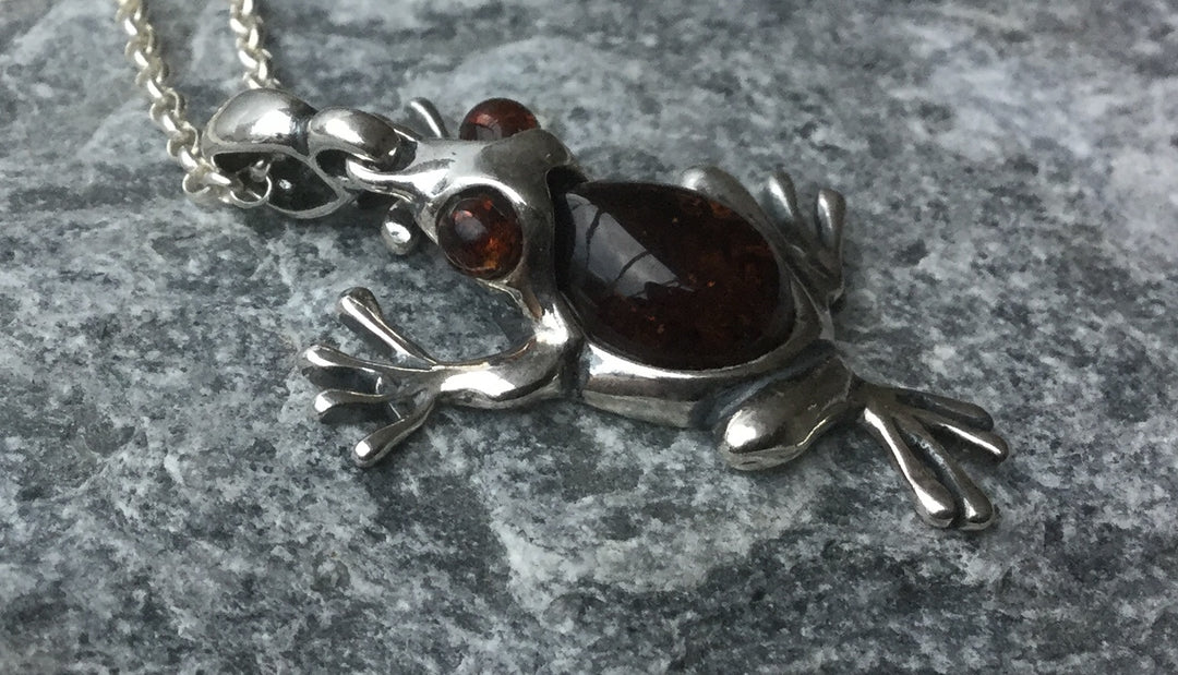 Amber Frog Pendant