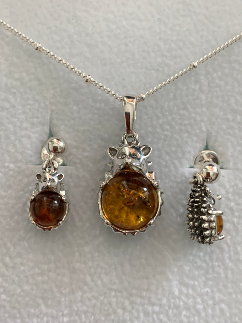 Amber Hedgehog Pendant