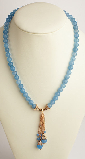 Aquamarine Tassle Necklace
