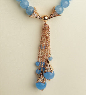 Aquamarine Tassle Necklace