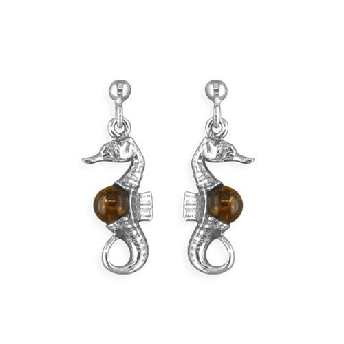 Seahorse Amber Earrings