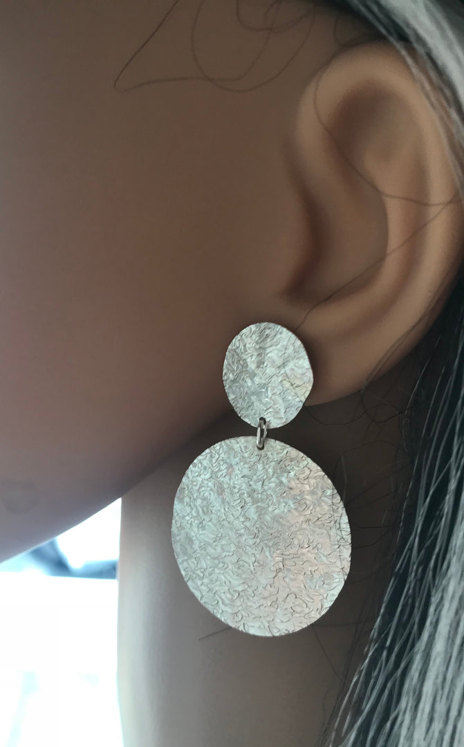 Hammered Coin Drop Earrings