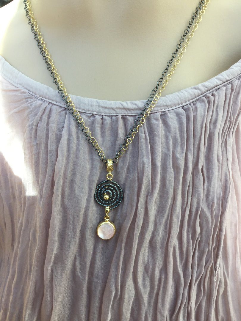 Rose Quartz Spiral Pendant