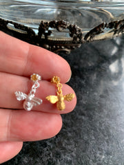 Bee with Citrine Earrings