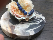 Lapis Bracelet With Violet Charm