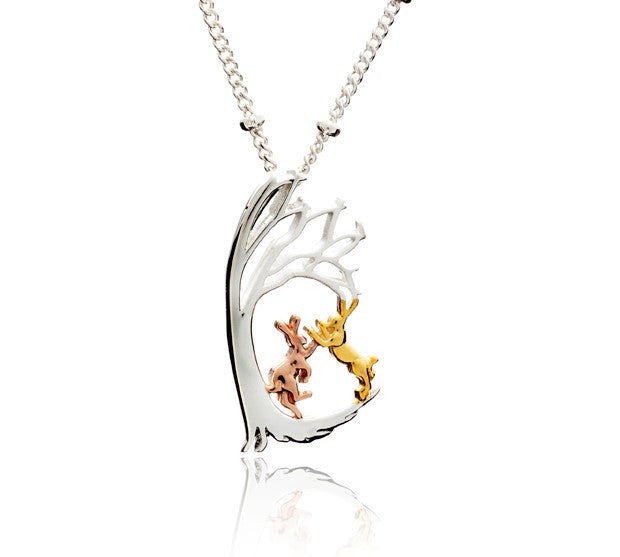 Boxing Hares Pendant