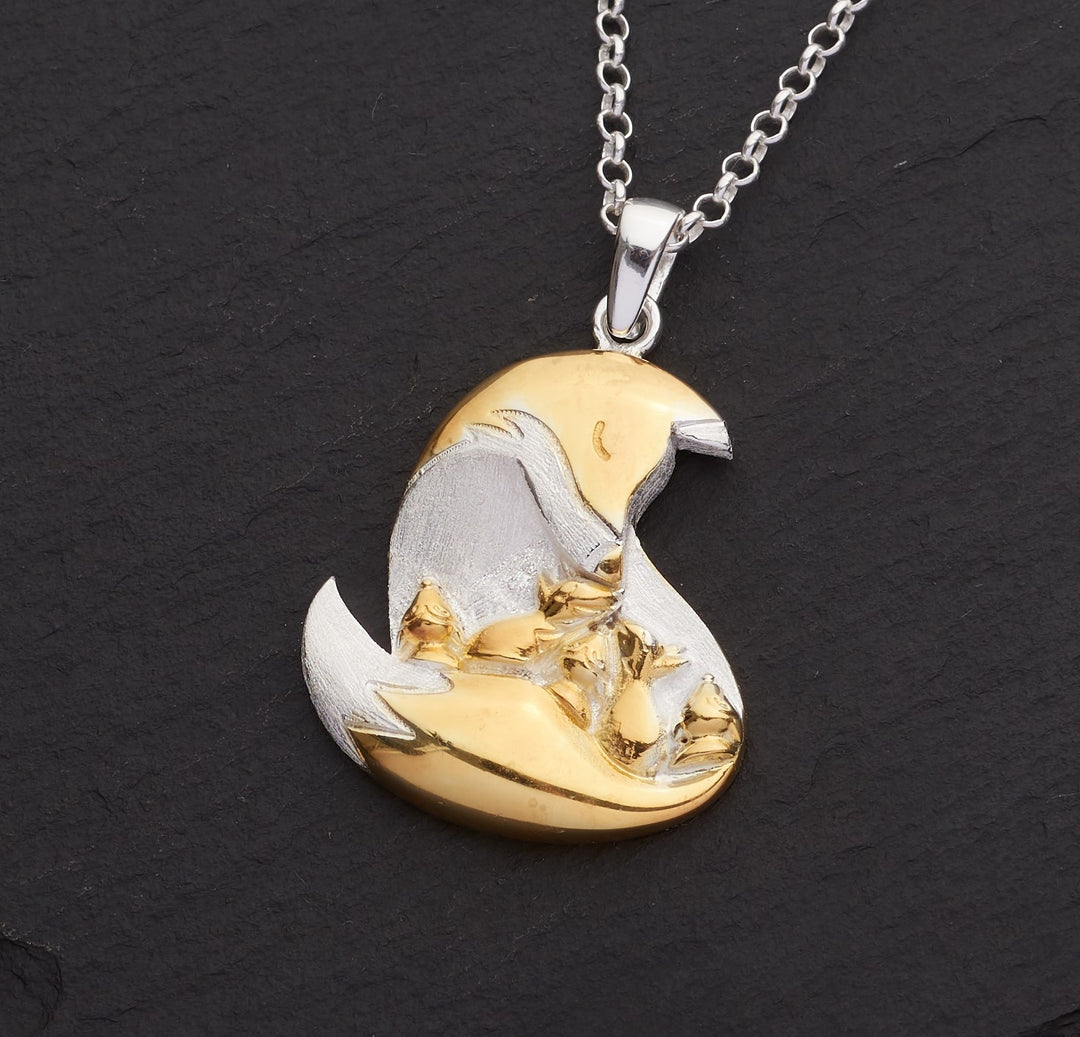 Fox and Cubs Pendant