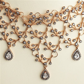Delicate Rose Gold Waterfall Necklace